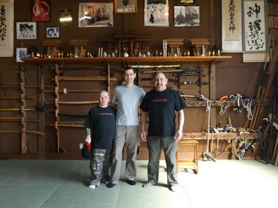 Phil, John (Swales) and Murray at the Honbu Dojo in Japan